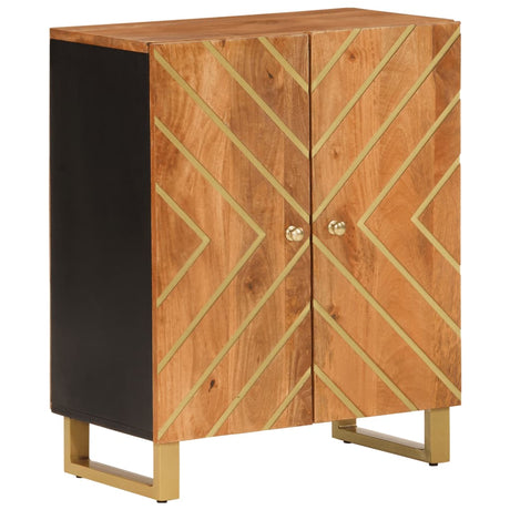 Dressoir 60x33,5x75 cm massief mangohout bruin en zwart - AllerleiShop