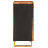 Dressoir 60x33,5x75 cm massief mangohout bruin en zwart - AllerleiShop