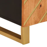 Dressoir 60x33,5x75 cm massief mangohout bruin en zwart - AllerleiShop