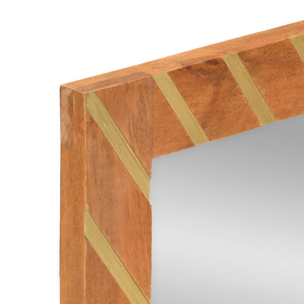 Badkamerspiegel 50x70x3 cm massief mangohout en glas bruin - AllerleiShop