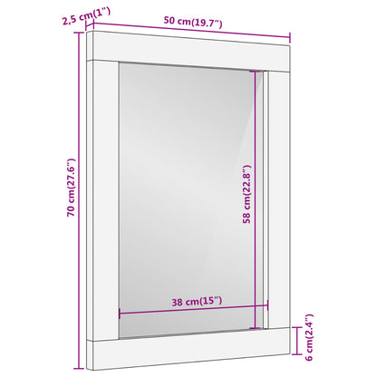 Badkamerspiegel 50x70x2,5 cm massief acaciahout en glas - AllerleiShop