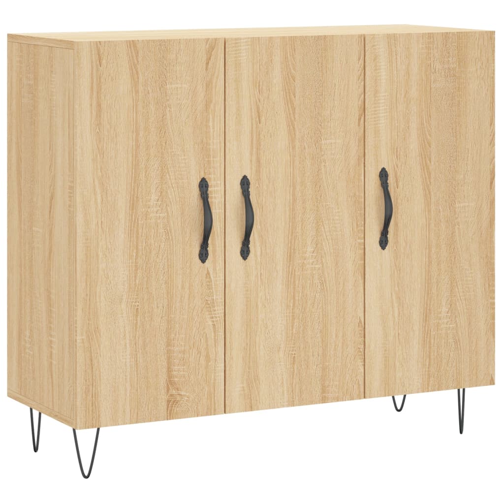 Dressoir 90x34x80 cm bewerkt hout sonoma eikenkleurig - AllerleiShop