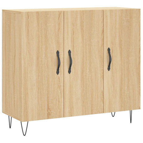 Dressoir 90x34x80 cm bewerkt hout sonoma eikenkleurig - AllerleiShop