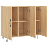 Dressoir 90x34x80 cm bewerkt hout sonoma eikenkleurig - AllerleiShop