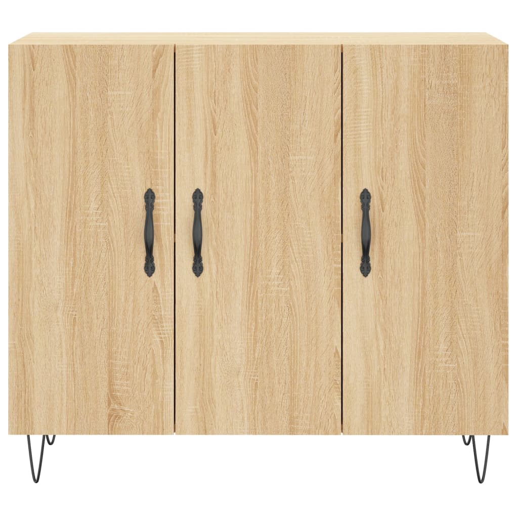 Dressoir 90x34x80 cm bewerkt hout sonoma eikenkleurig - AllerleiShop