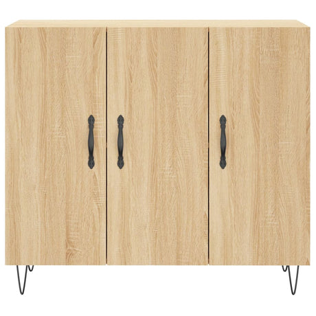 Dressoir 90x34x80 cm bewerkt hout sonoma eikenkleurig - AllerleiShop