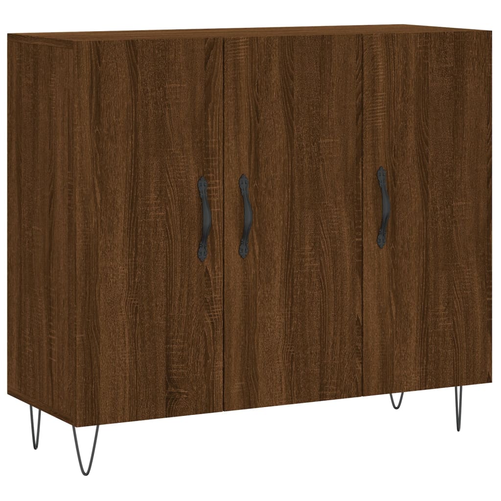 Dressoir 90x34x80 cm bewerkt hout bruin eikenkleur - AllerleiShop