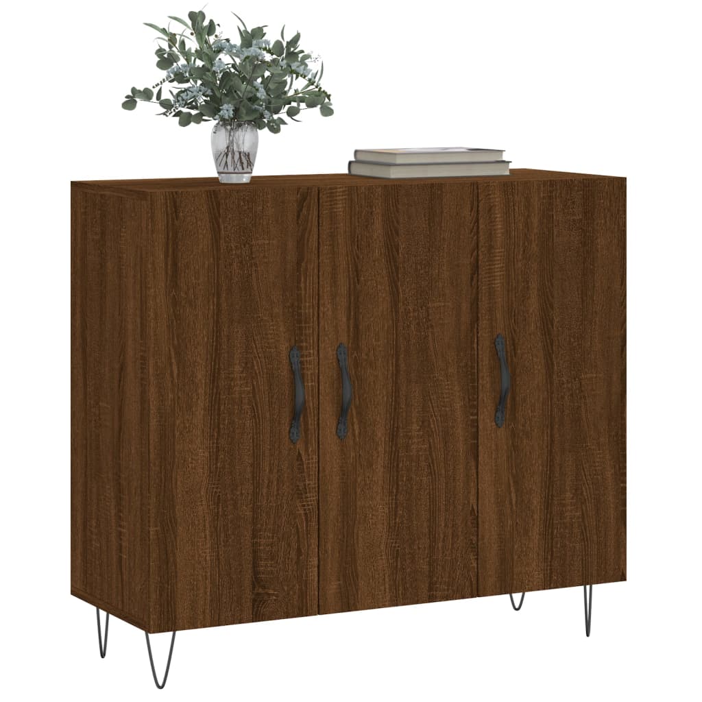 Dressoir 90x34x80 cm bewerkt hout bruin eikenkleur - AllerleiShop