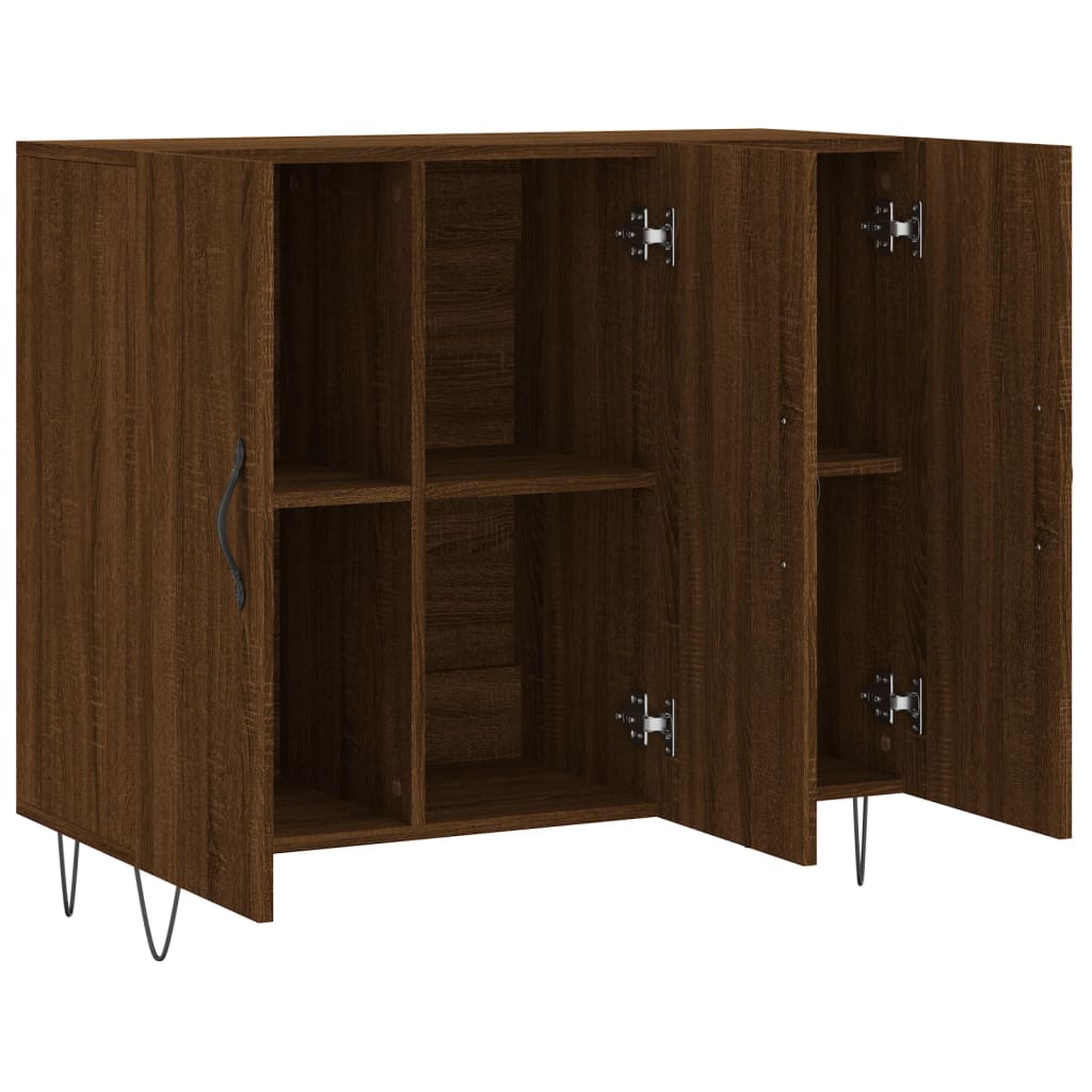 Dressoir 90x34x80 cm bewerkt hout bruin eikenkleur - AllerleiShop