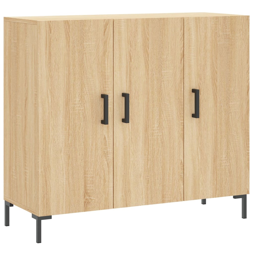 Dressoir 90x34x80 cm bewerkt hout sonoma eikenkleurig - AllerleiShop