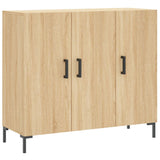 Dressoir 90x34x80 cm bewerkt hout sonoma eikenkleurig - AllerleiShop