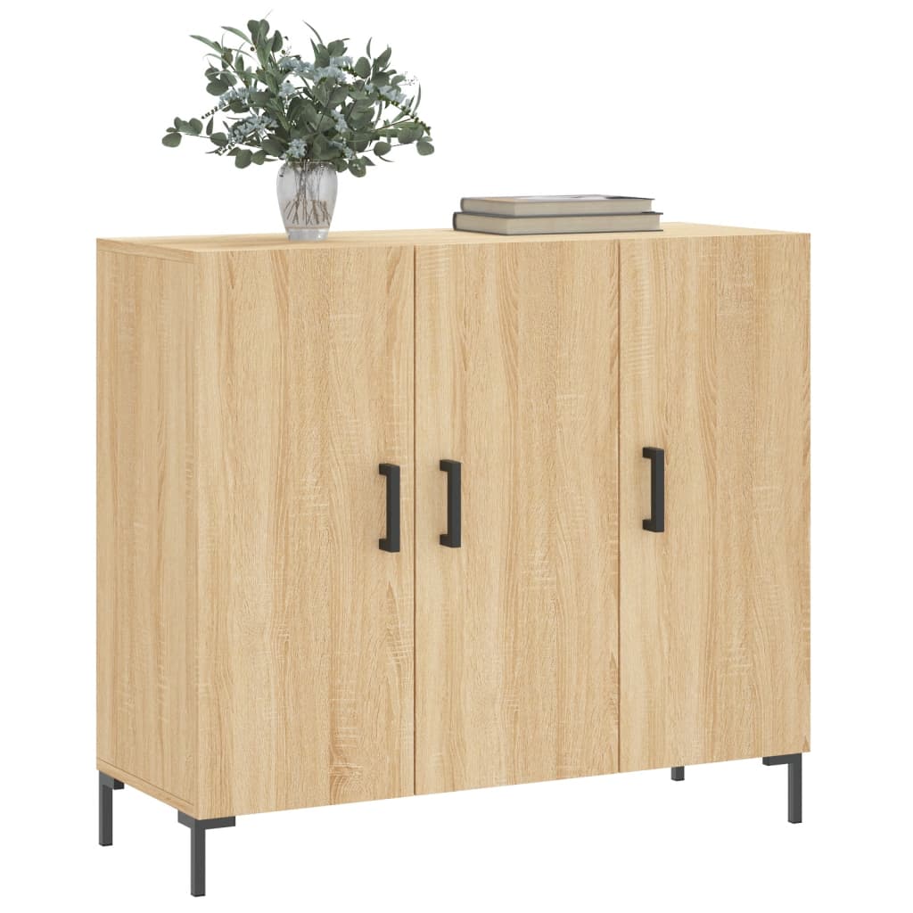 Dressoir 90x34x80 cm bewerkt hout sonoma eikenkleurig - AllerleiShop