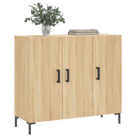 Dressoir 90x34x80 cm bewerkt hout sonoma eikenkleurig - AllerleiShop