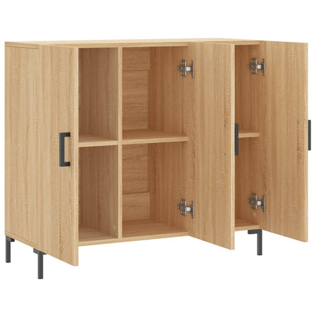 Dressoir 90x34x80 cm bewerkt hout sonoma eikenkleurig - AllerleiShop