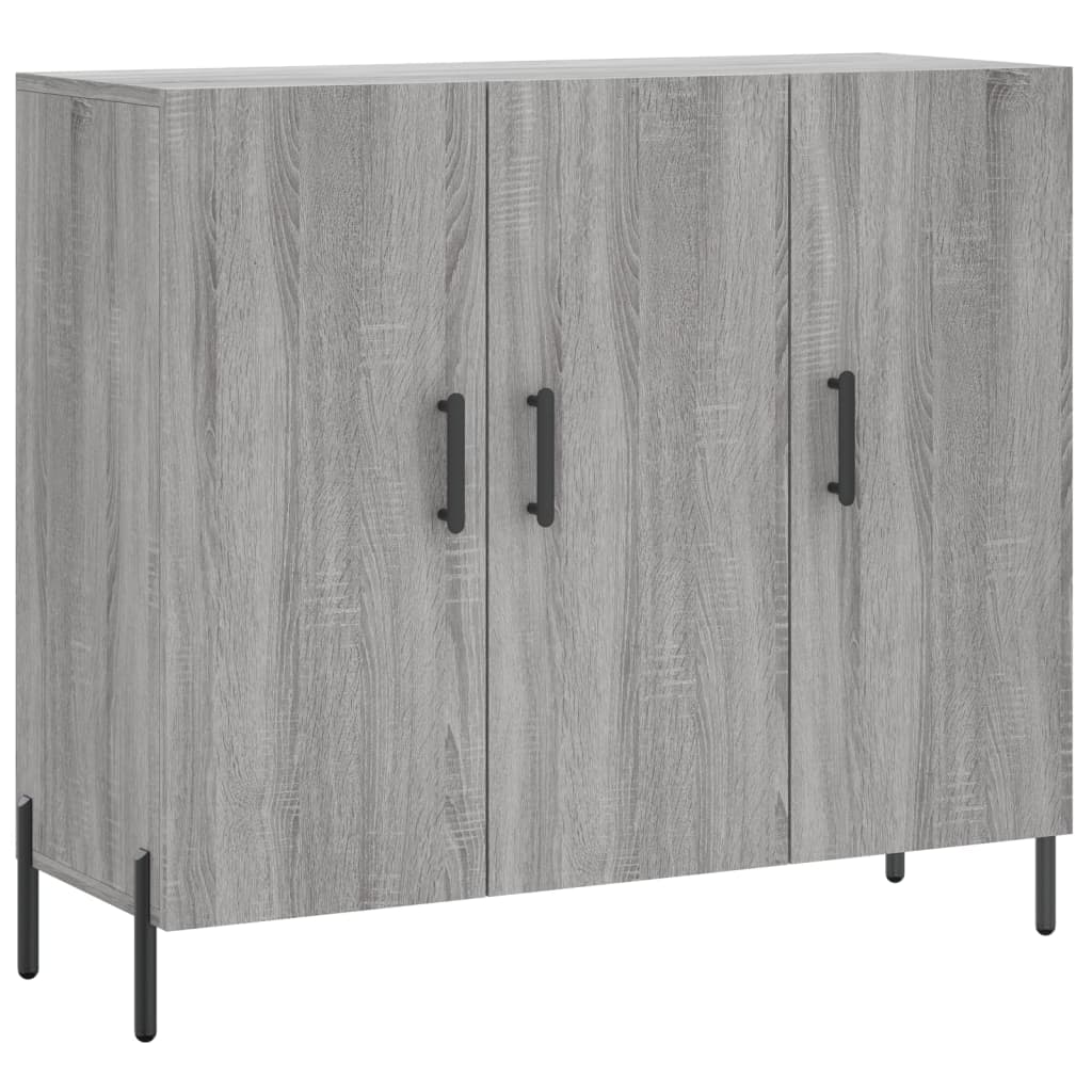 Dressoir 90x34x80 cm bewerkt hout grijs sonoma eikenkleurig