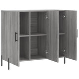 Dressoir 90x34x80 cm bewerkt hout grijs sonoma eikenkleurig