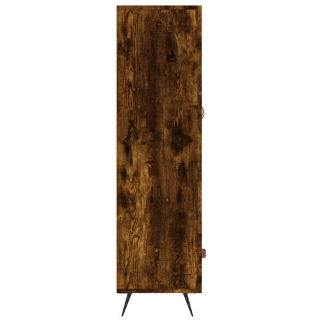 Hoge kast 69,5x31x115 cm bewerkt hout gerookt eikenkleurig