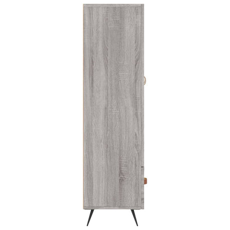 Hoge kast 69,5x31x115 cm bewerkt hout grijs sonoma eikenkleurig