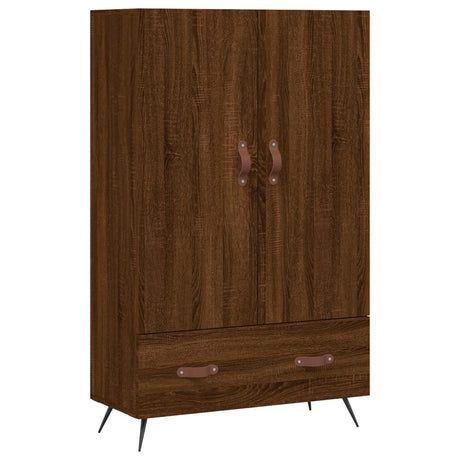 Hoge kast 69,5x31x115 cm bewerkt hout bruin eikenkleur