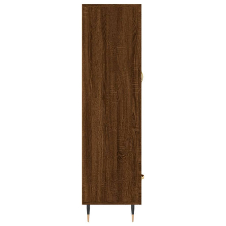 Hoge kast 69,5x31x115 cm bewerkt hout bruin eikenkleur