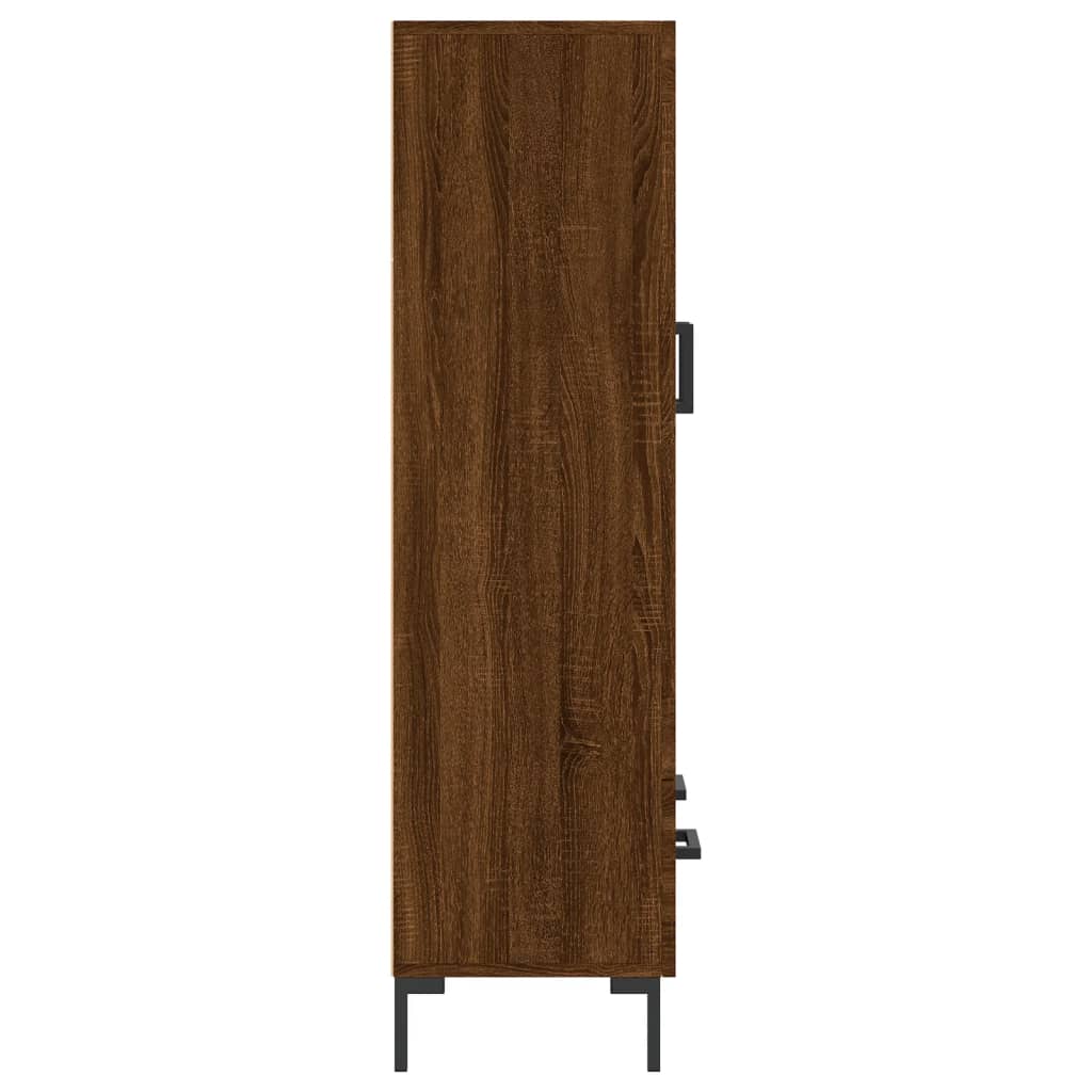 Hoge kast 69,5x31x115 cm bewerkt hout bruin eikenkleur