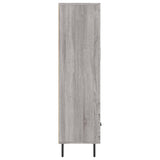 Hoge kast 69,5x31x115 cm bewerkt hout grijs sonoma eikenkleurig