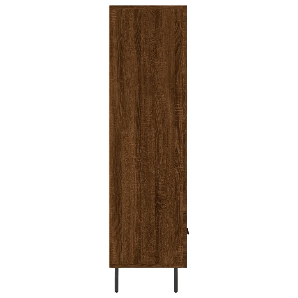 Hoge kast 69,5x31x115 cm bewerkt hout bruin eikenkleur