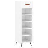 Schoenenkast 30x35x105 cm bewerkt hout hoogglans wit