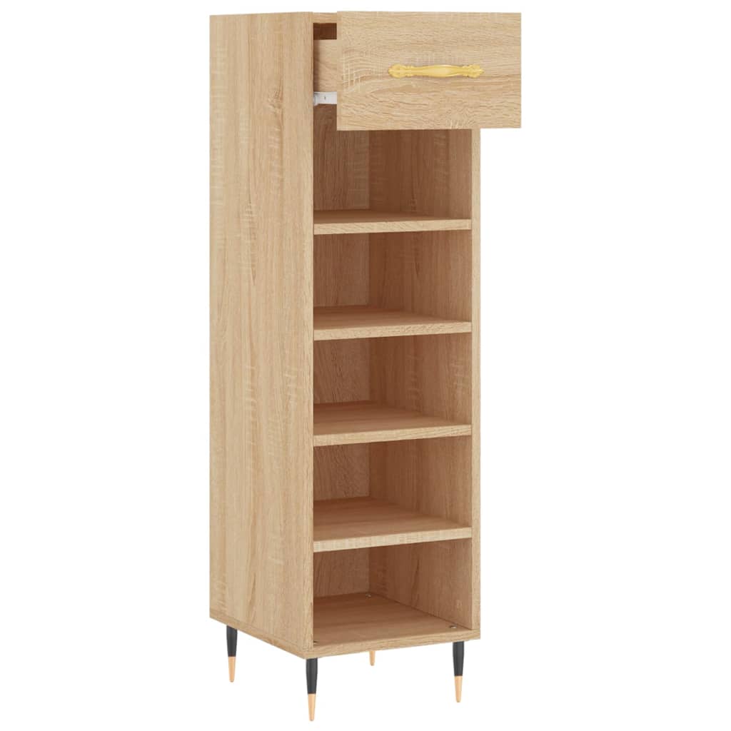 Schoenenkast 30x35x105 cm bewerkt hout sonoma eikenkleurig