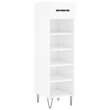 Schoenenkast 30x35x105 cm bewerkt hout hoogglans wit