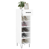 Schoenenkast 30x35x105 cm bewerkt hout hoogglans wit