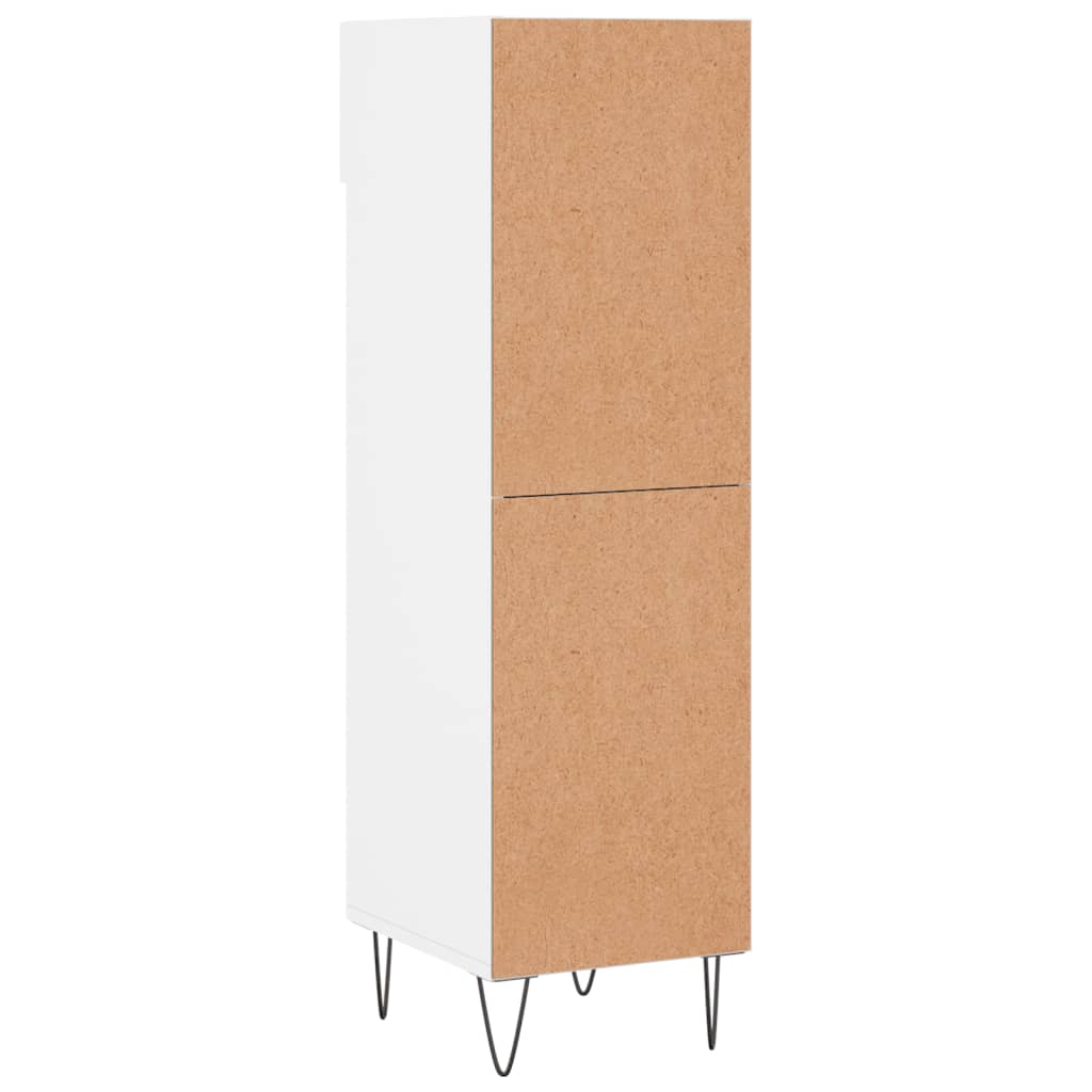 Schoenenkast 30x35x105 cm bewerkt hout hoogglans wit