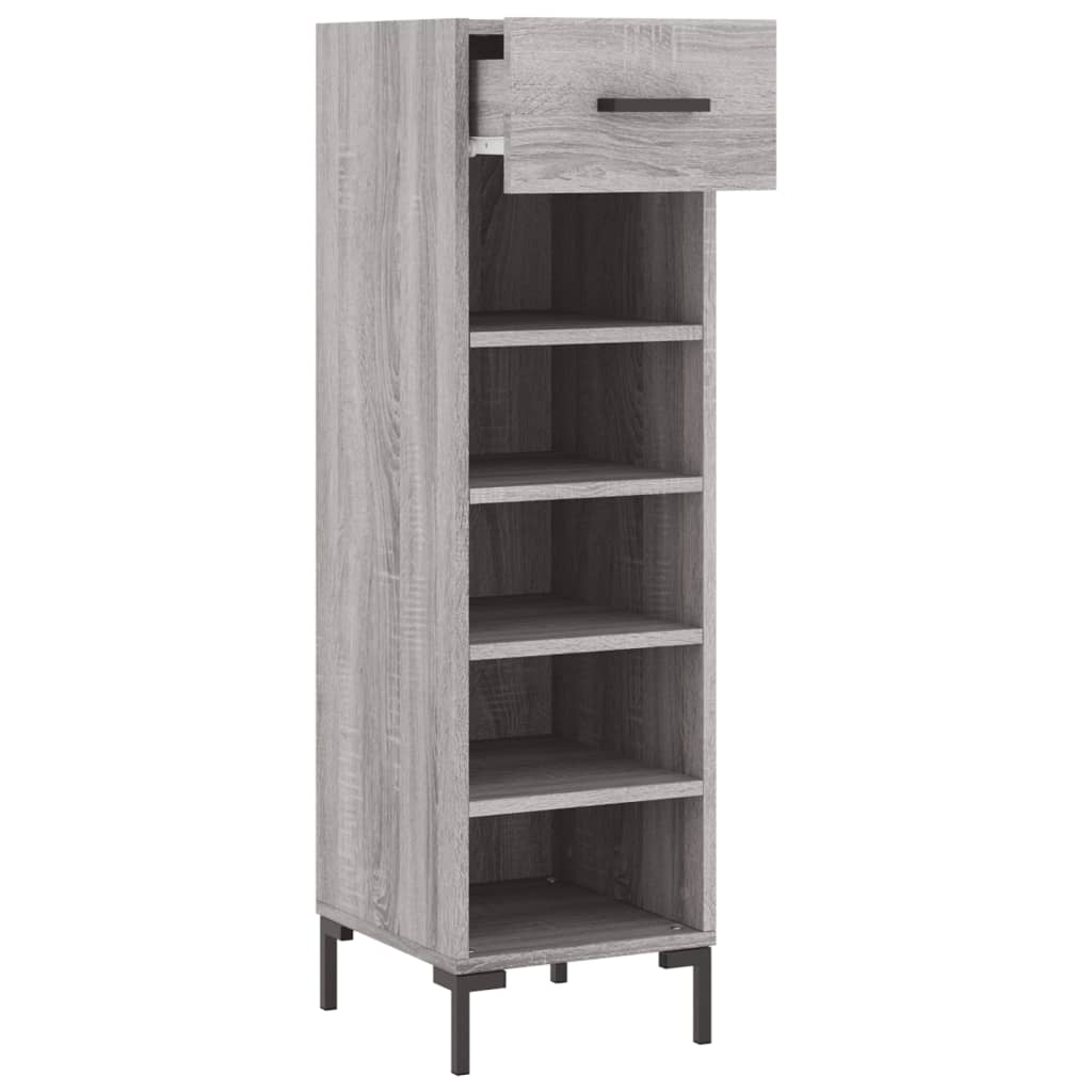 Schoenenkast 30x35x105 cm bewerkt hout grijs sonoma eikenkleur