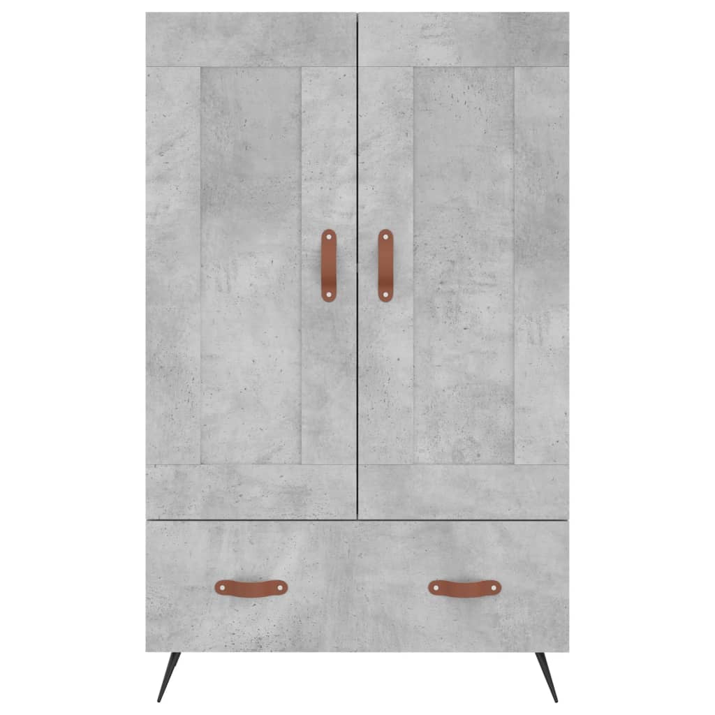 Hoge kast 69,5x31x115 cm bewerkt hout betongrijs