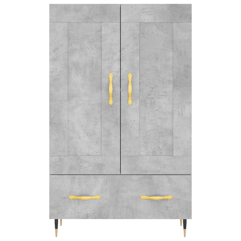 Hoge kast 69,5x31x115 cm bewerkt hout betongrijs