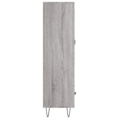 Hoge kast 69,5x31x115 cm bewerkt hout grijs sonoma eikenkleurig