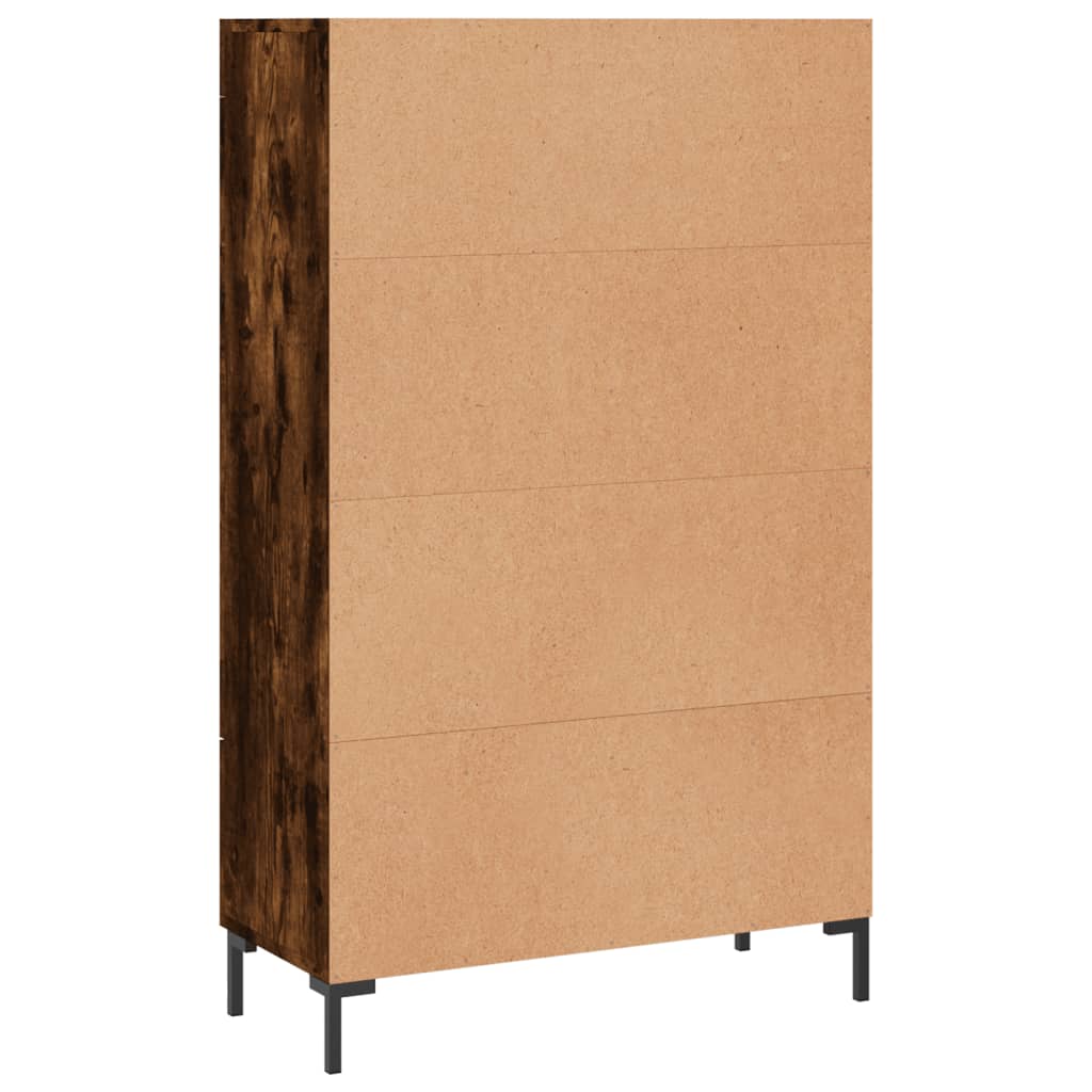 Hoge kast 69,5x31x115 cm bewerkt hout gerookt eikenkleurig