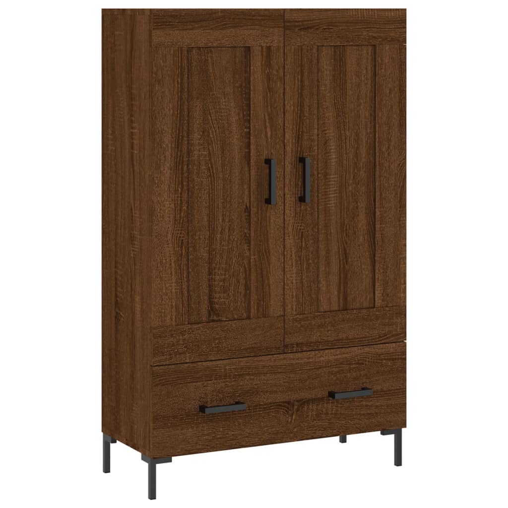 Hoge kast 69,5x31x115 cm bewerkt hout bruin eikenkleur