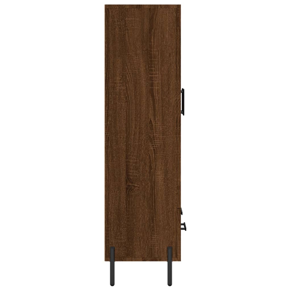 Hoge kast 69,5x31x115 cm bewerkt hout bruin eikenkleur