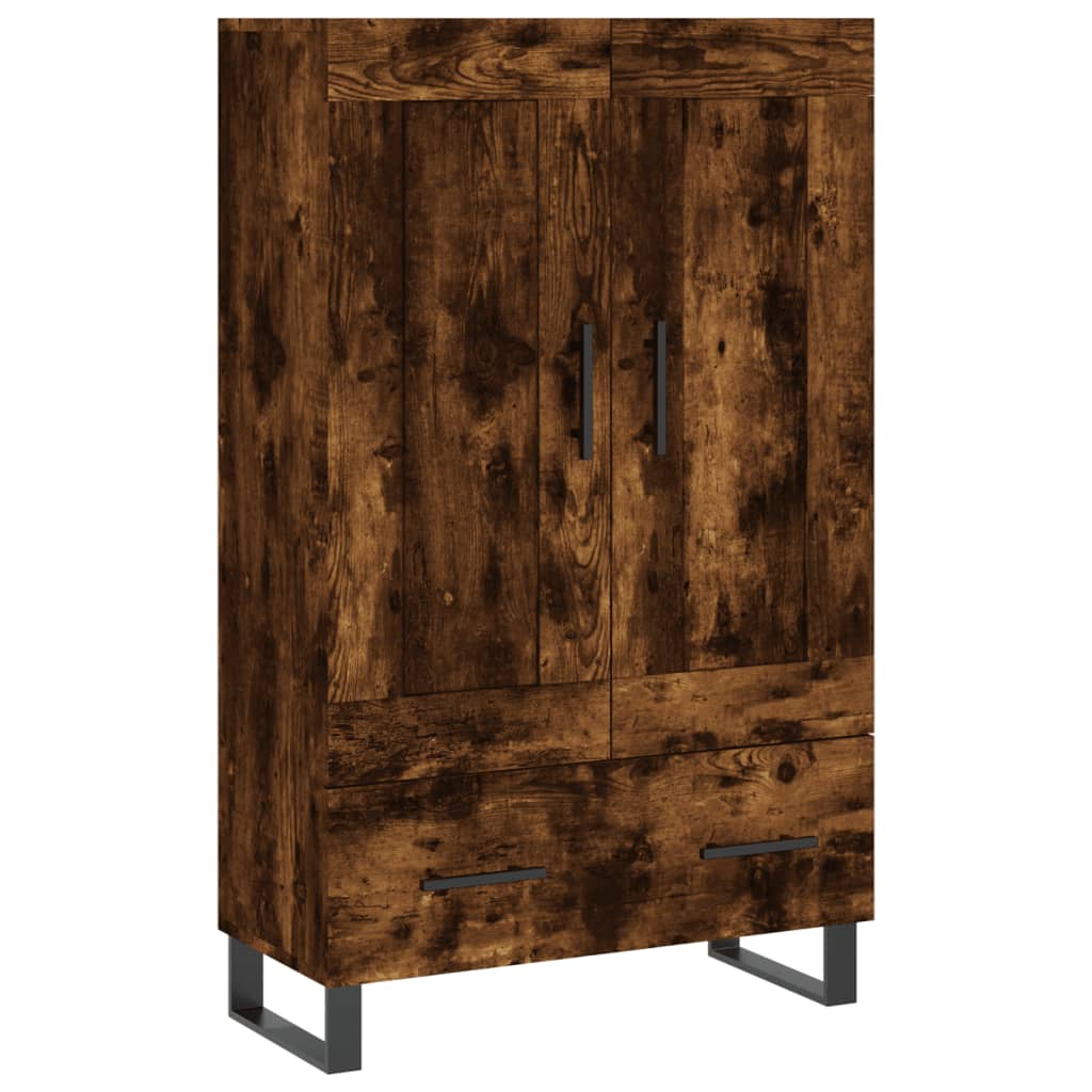 Hoge kast 69,5x31x115 cm bewerkt hout gerookt eikenkleurig