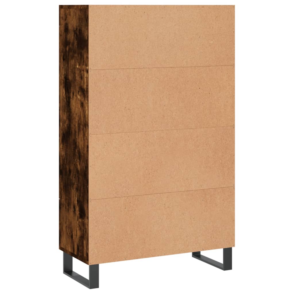 Hoge kast 69,5x31x115 cm bewerkt hout gerookt eikenkleurig