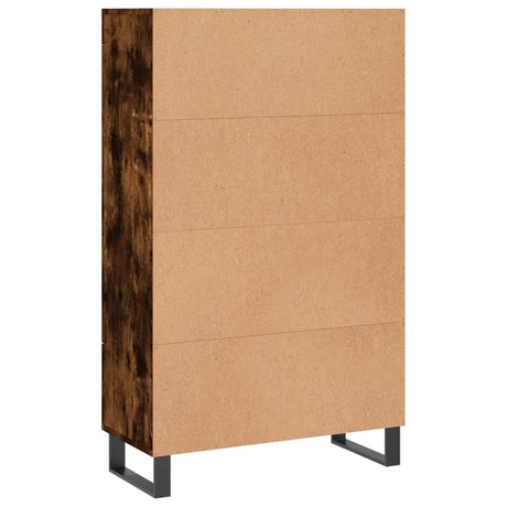 Hoge kast 69,5x31x115 cm bewerkt hout gerookt eikenkleurig