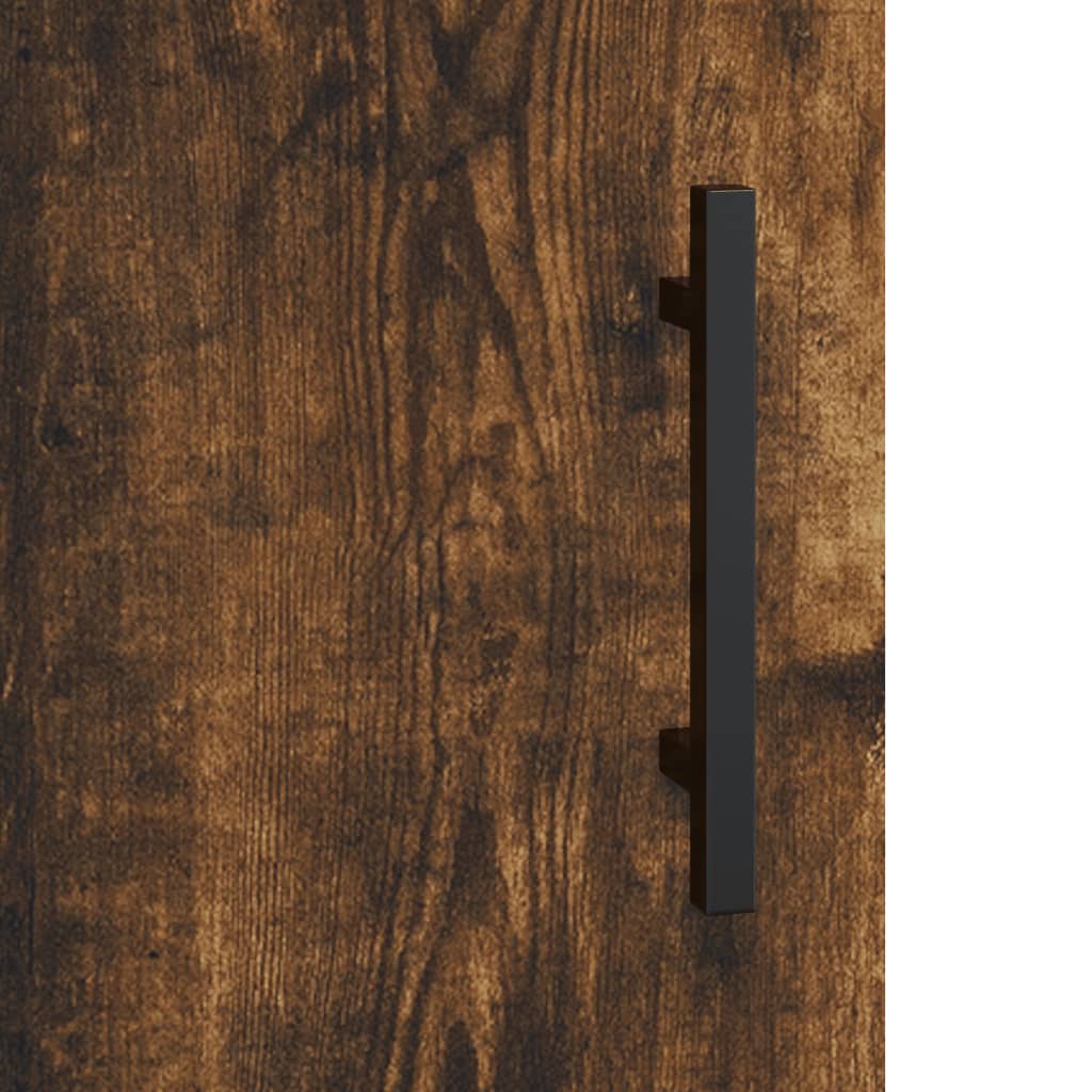 Hoge kast 69,5x31x115 cm bewerkt hout gerookt eikenkleurig