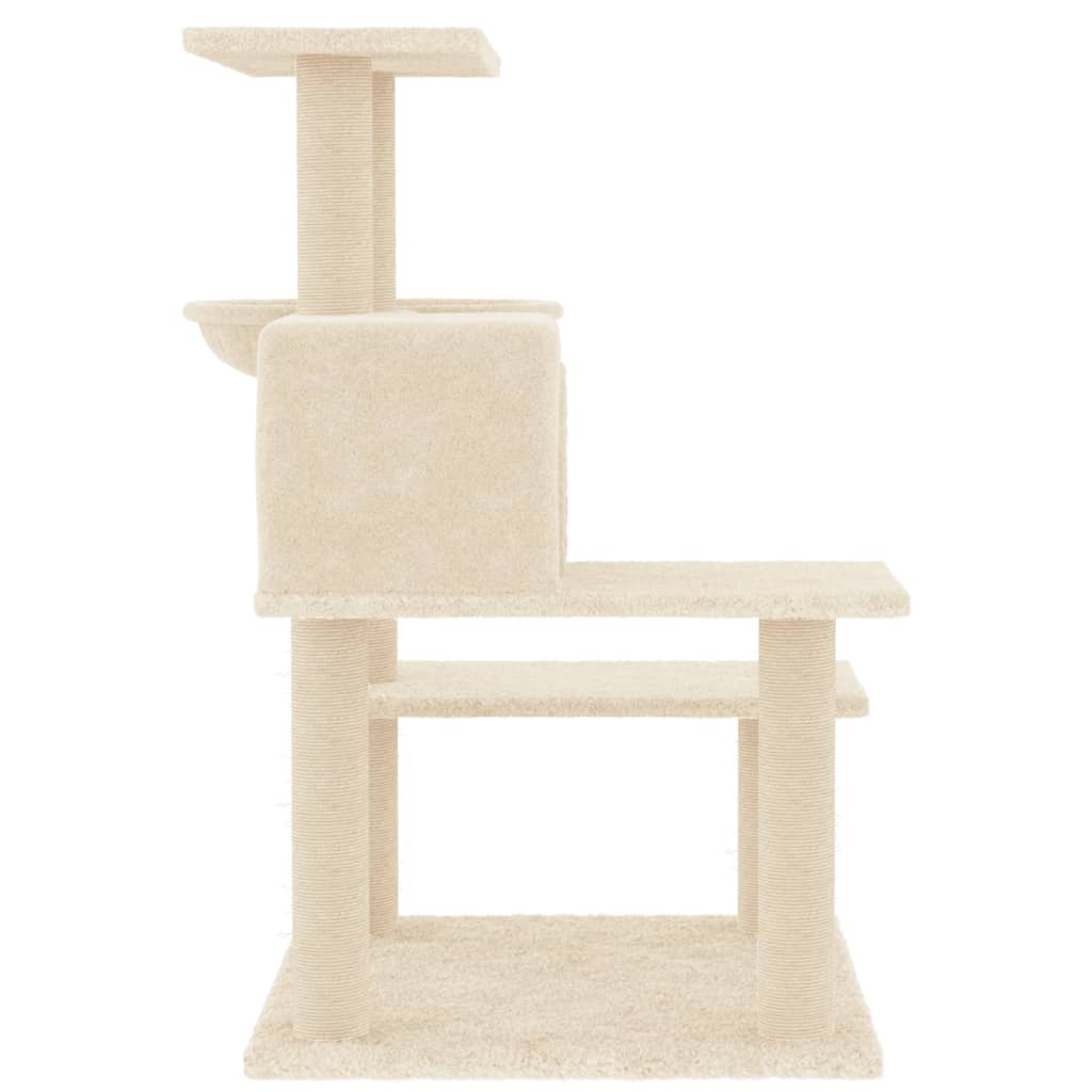 Kattenmeubel met sisal krabpalen 82,5 cm crèmekleurig