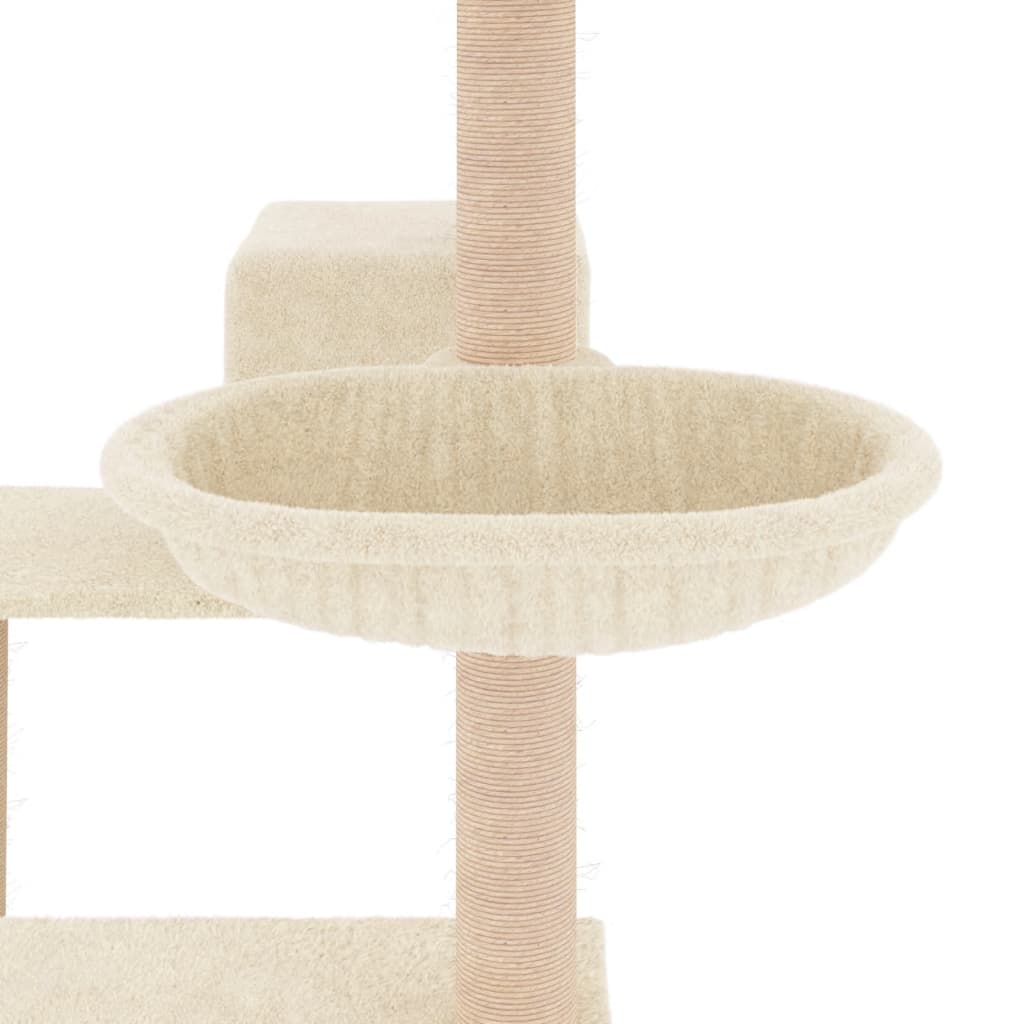 Kattenmeubel met sisal krabpalen 82,5 cm crèmekleurig