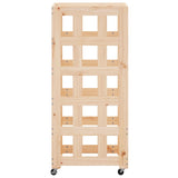 Houtblokhouder met wielen 40x49x110 cm massief grenenhout