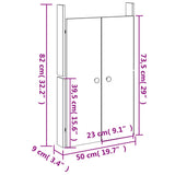 Kastdeurtjes voor buitenkeuken 2 st 50x9x82 cm grenenhout wit