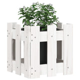 Plantenbak met hekontwerp 30x30x30 cm massief grenenhout wit - AllerleiShop