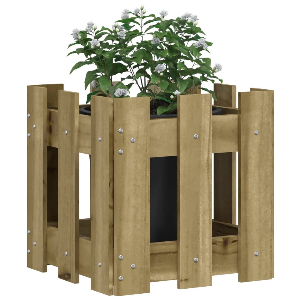 Plantenbak met hekontwerp 30x30x30 cm geïmpregneerd grenenhout - AllerleiShop