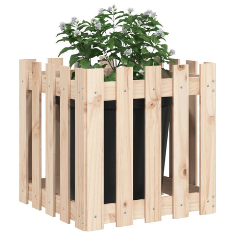 Plantenbak met hekontwerp 50x50x50 cm massief grenenhout